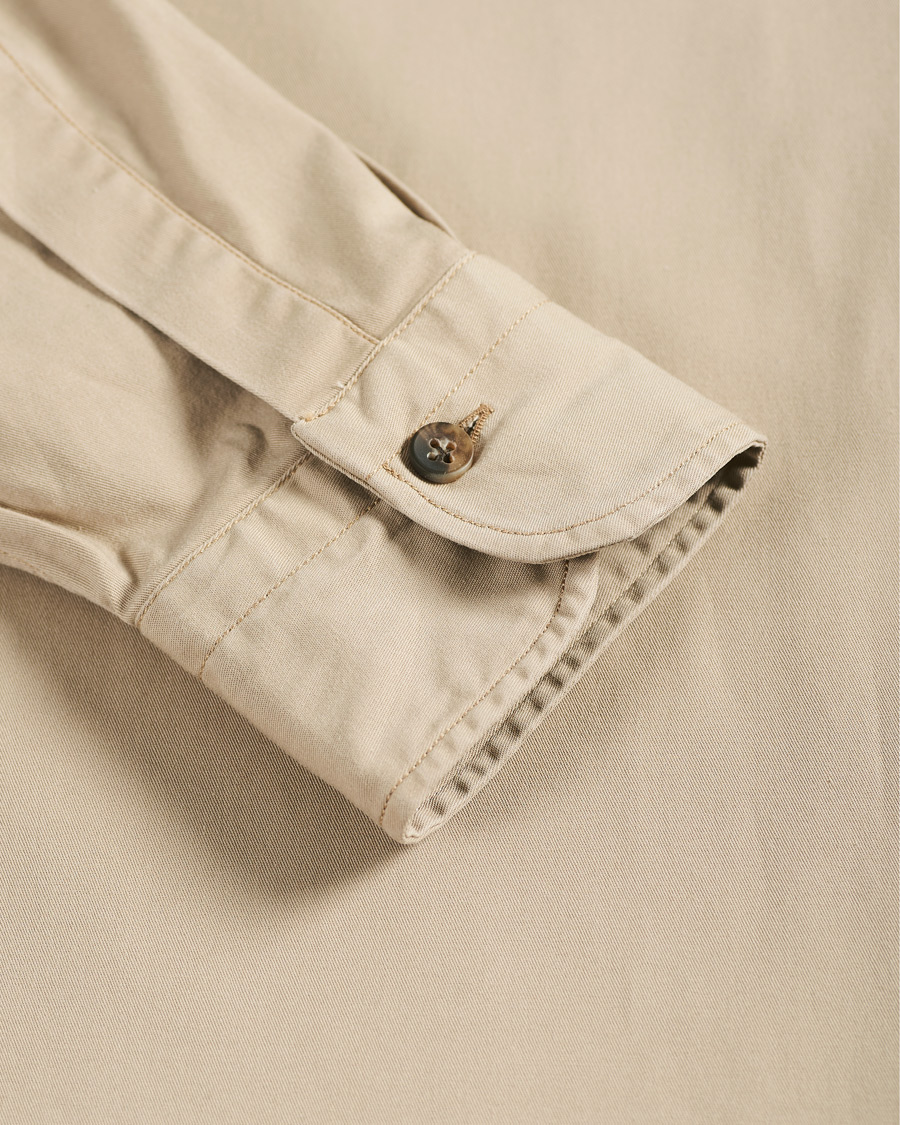 Heren | Overhemden | Mazzarelli | Texana Cotton Overshirt Beige