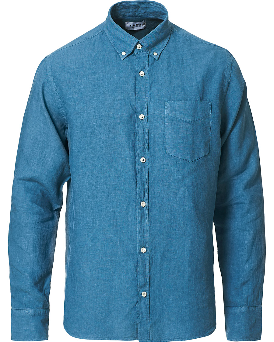 Heren | Overhemden | NN07 | Levon Linen Shirt Blue