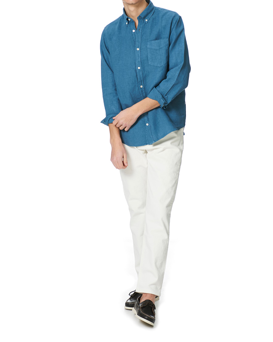 Heren | Overhemden | NN07 | Levon Linen Shirt Blue