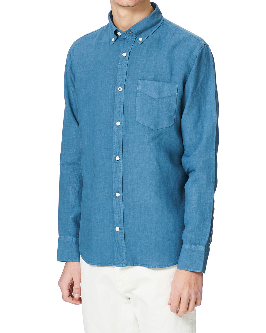 Heren | Overhemden | NN07 | Levon Linen Shirt Blue