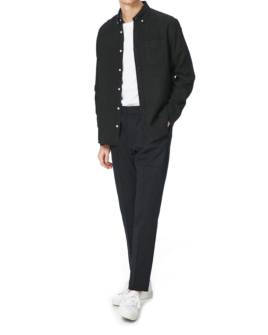 Heren | Overhemden | NN07 | Levon Linen Shirt Black