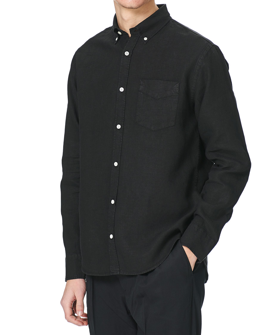 Heren | Overhemden | NN07 | Levon Linen Shirt Black