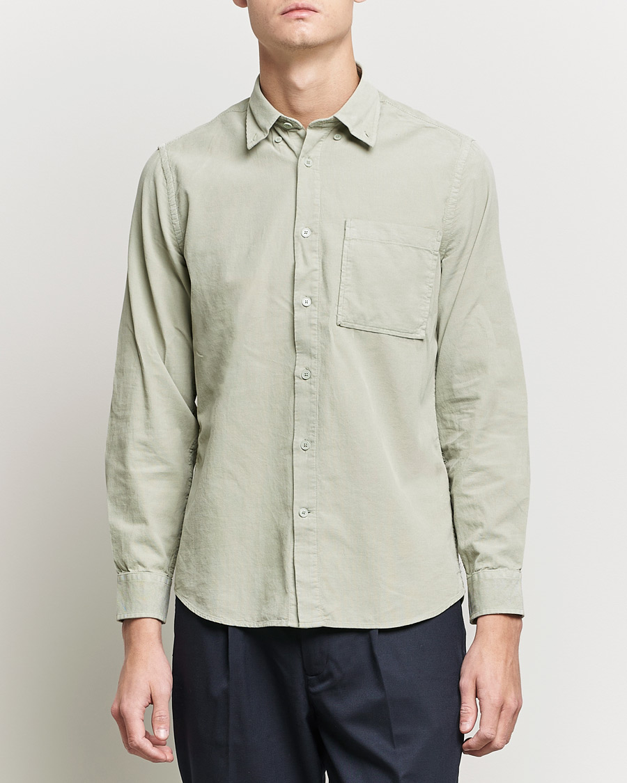 Heren | Overhemden | NN07 | Arne Button Down Baby Cord Shirt Oil Green