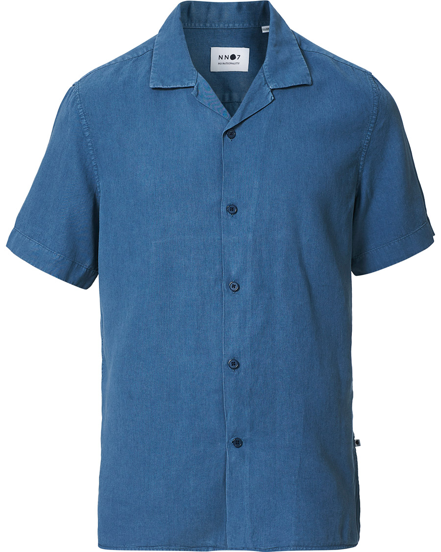 Heren | Overhemden | NN07 | Miyagi Resort Collar Short Sleeve Shirt Washed Blue