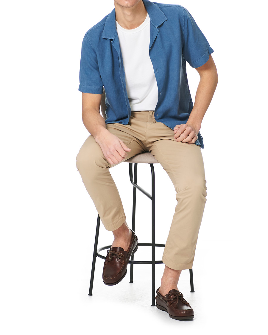 Heren | Overhemden | NN07 | Miyagi Resort Collar Short Sleeve Shirt Washed Blue