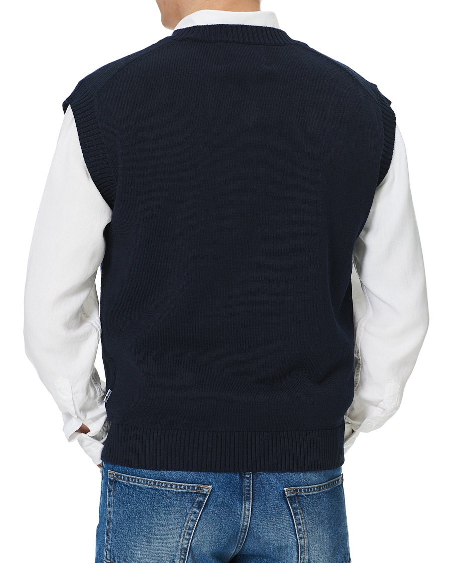 Heren | Truien | NN07 | Cotton Knitted V-Neck Vest Navy