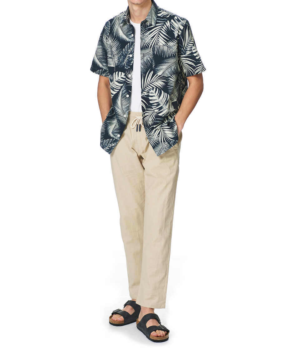 Heren | Overhemden | NN07 | Errico Printed Short Sleeve Shirt Blue