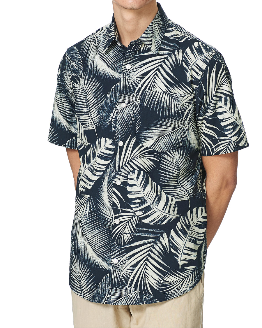 Heren | Overhemden | NN07 | Errico Printed Short Sleeve Shirt Blue