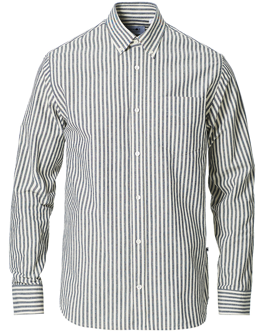 Heren | Overhemden | NN07 | Levon Button Down Seersucker Shirt Blue/White
