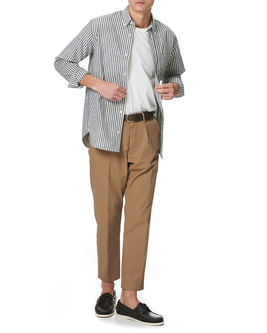 Heren | Overhemden | NN07 | Levon Button Down Seersucker Shirt Blue/White