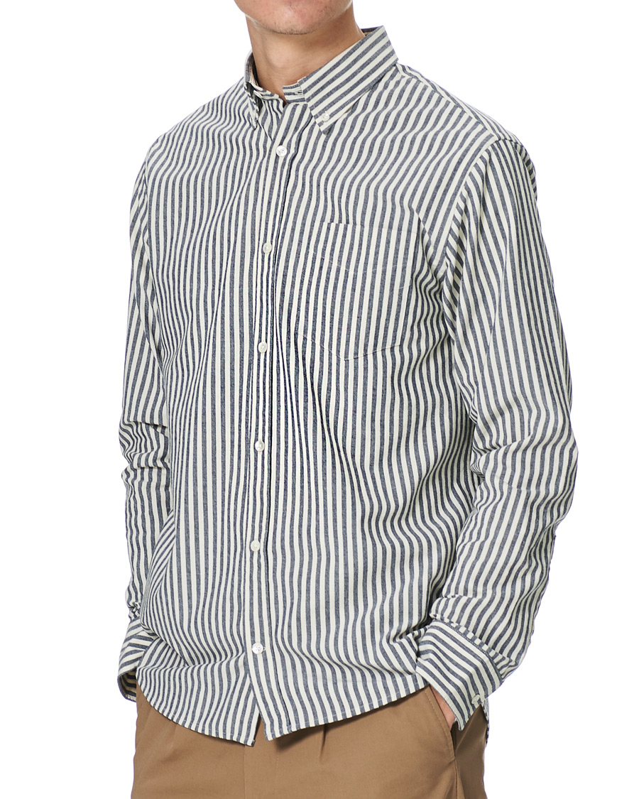 Heren | Overhemden | NN07 | Levon Button Down Seersucker Shirt Blue/White