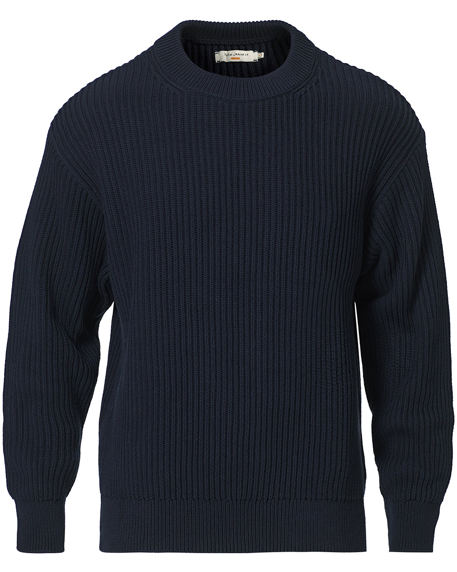 Heren | Truien | Nudie Jeans | Frank Chunky Rib Sweater Navy