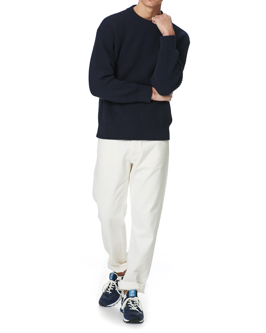 Heren | Truien | Nudie Jeans | Frank Chunky Rib Sweater Navy