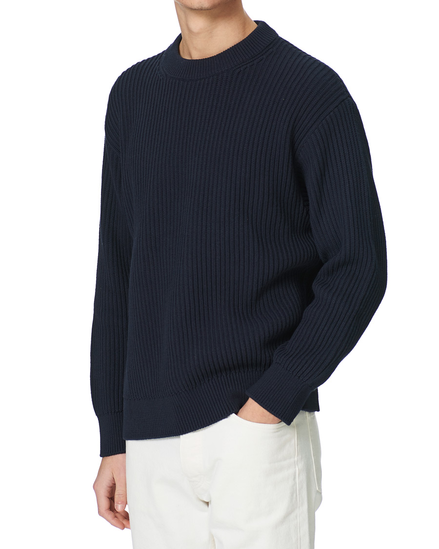 Heren | Truien | Nudie Jeans | Frank Chunky Rib Sweater Navy