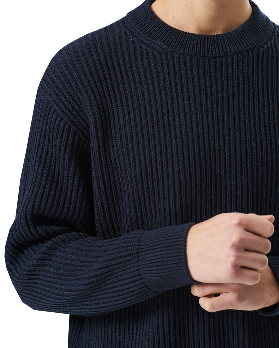 Heren | Truien | Nudie Jeans | Frank Chunky Rib Sweater Navy