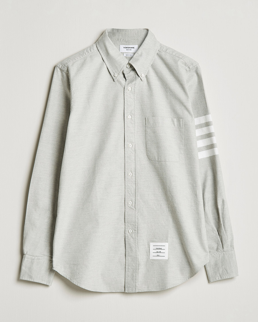 Heren | Overhemden | Thom Browne | 4 Bar Flannel Shirt Light Grey