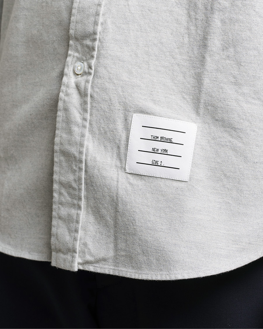 Heren | Overhemden | Thom Browne | 4 Bar Flannel Shirt Light Grey