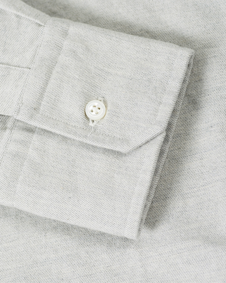 Heren | Overhemden | Thom Browne | 4 Bar Flannel Shirt Light Grey