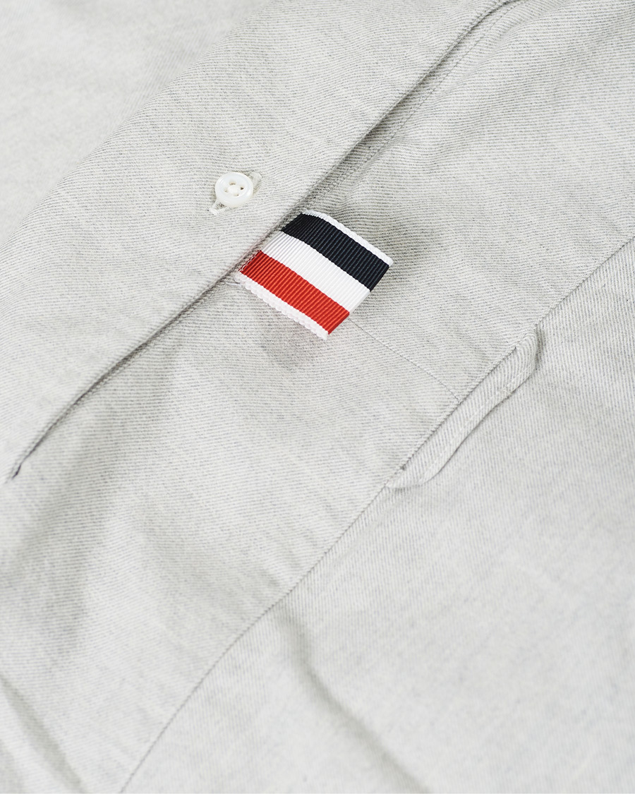 Heren | Overhemden | Thom Browne | 4 Bar Flannel Shirt Light Grey