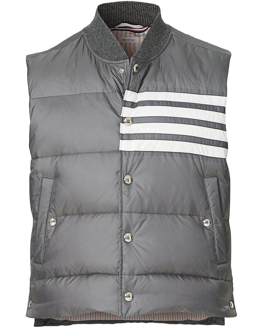 Heren | Jassen | Thom Browne | 4 Bar Snap Front Down Vest Light Grey