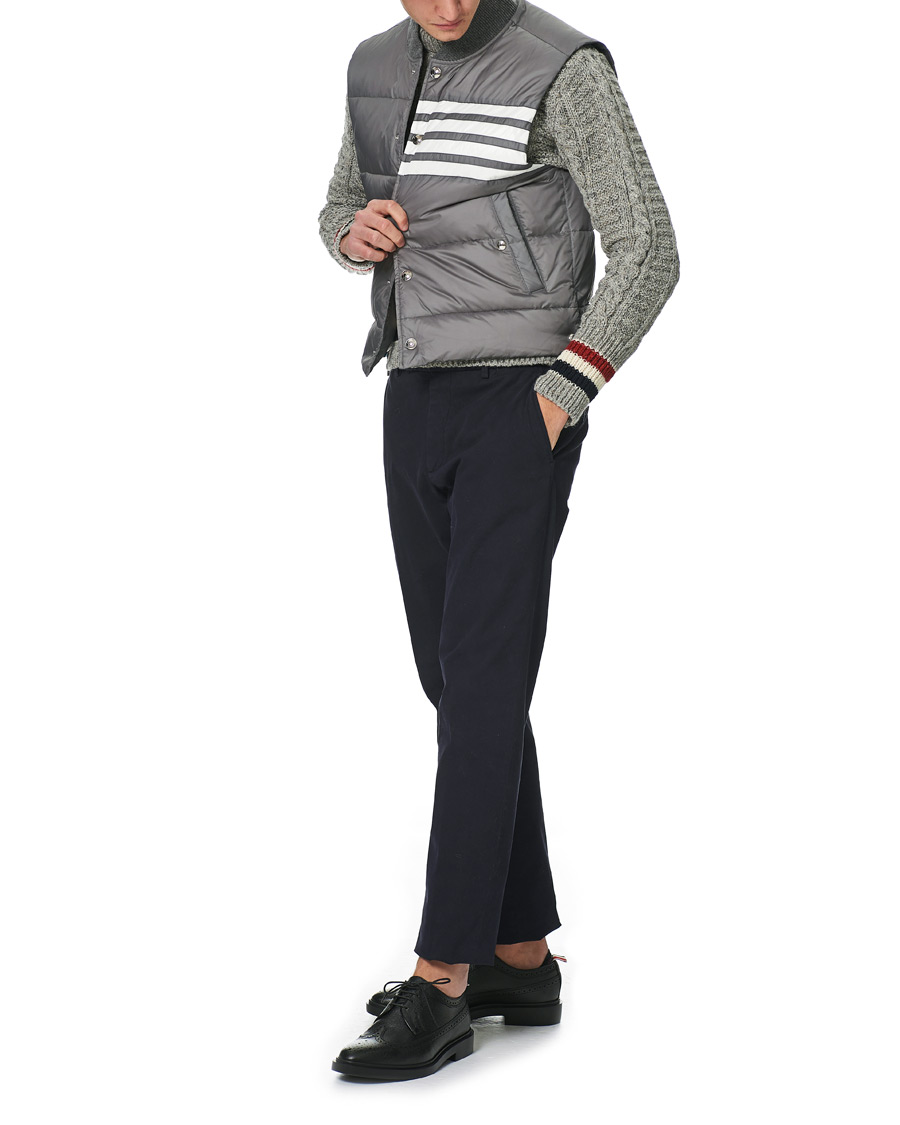 Heren | Jassen | Thom Browne | 4 Bar Snap Front Down Vest Light Grey