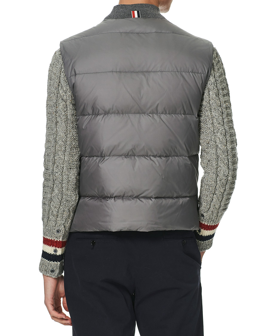 Heren | Jassen | Thom Browne | 4 Bar Snap Front Down Vest Light Grey