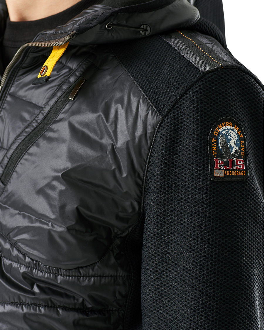 Heren | Truien | Parajumpers | Nolan Mesh Hooded Hybrid Black