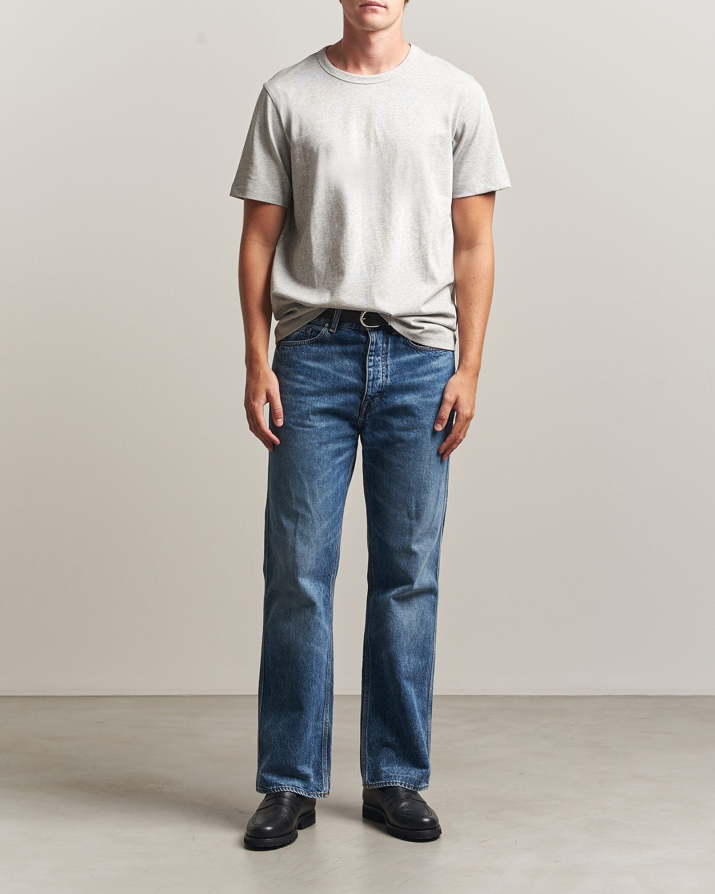 Heren | T-shirts | A Day's March | Heavyweight T-Shirt Grey Melange