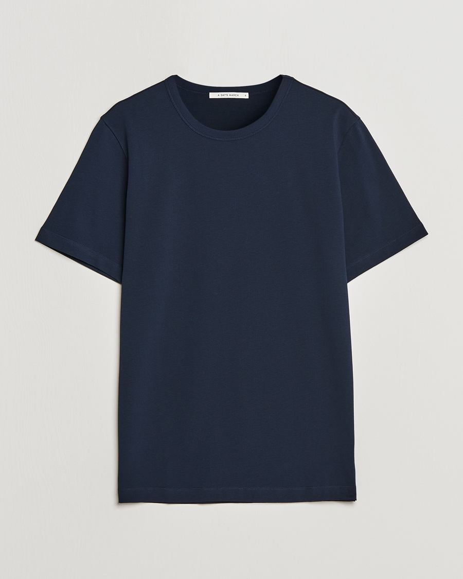 Heren | T-shirts | A Day's March | Heavyweight T-Shirt Navy