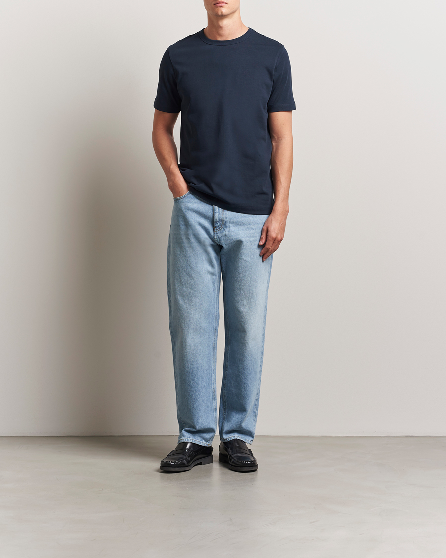 Heren | T-shirts | A Day's March | Heavyweight T-Shirt Navy