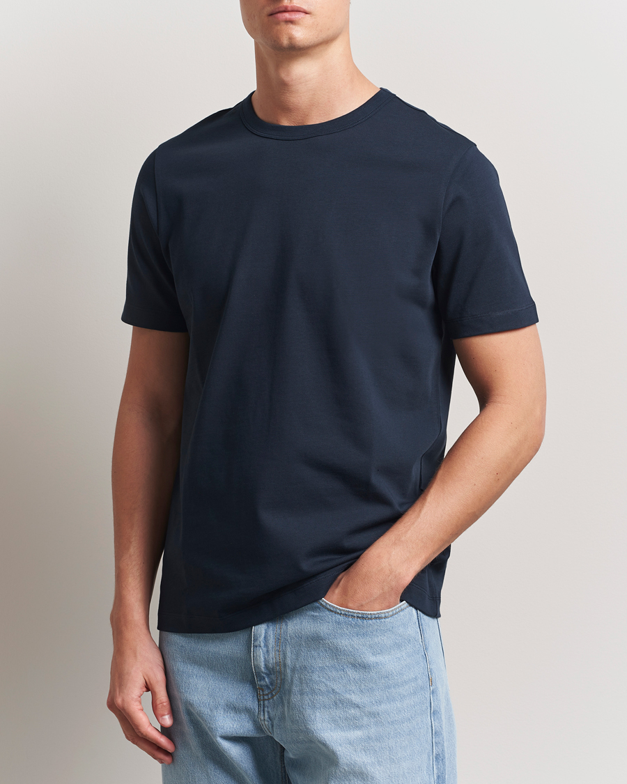 Heren | T-shirts | A Day's March | Heavyweight T-Shirt Navy