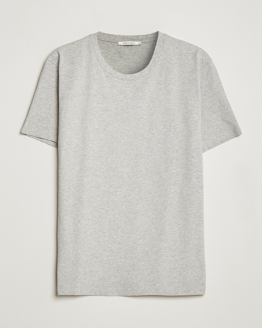 Heren | Business & Beyond | A Day's March | Classic Fit Tee Grey Melange
