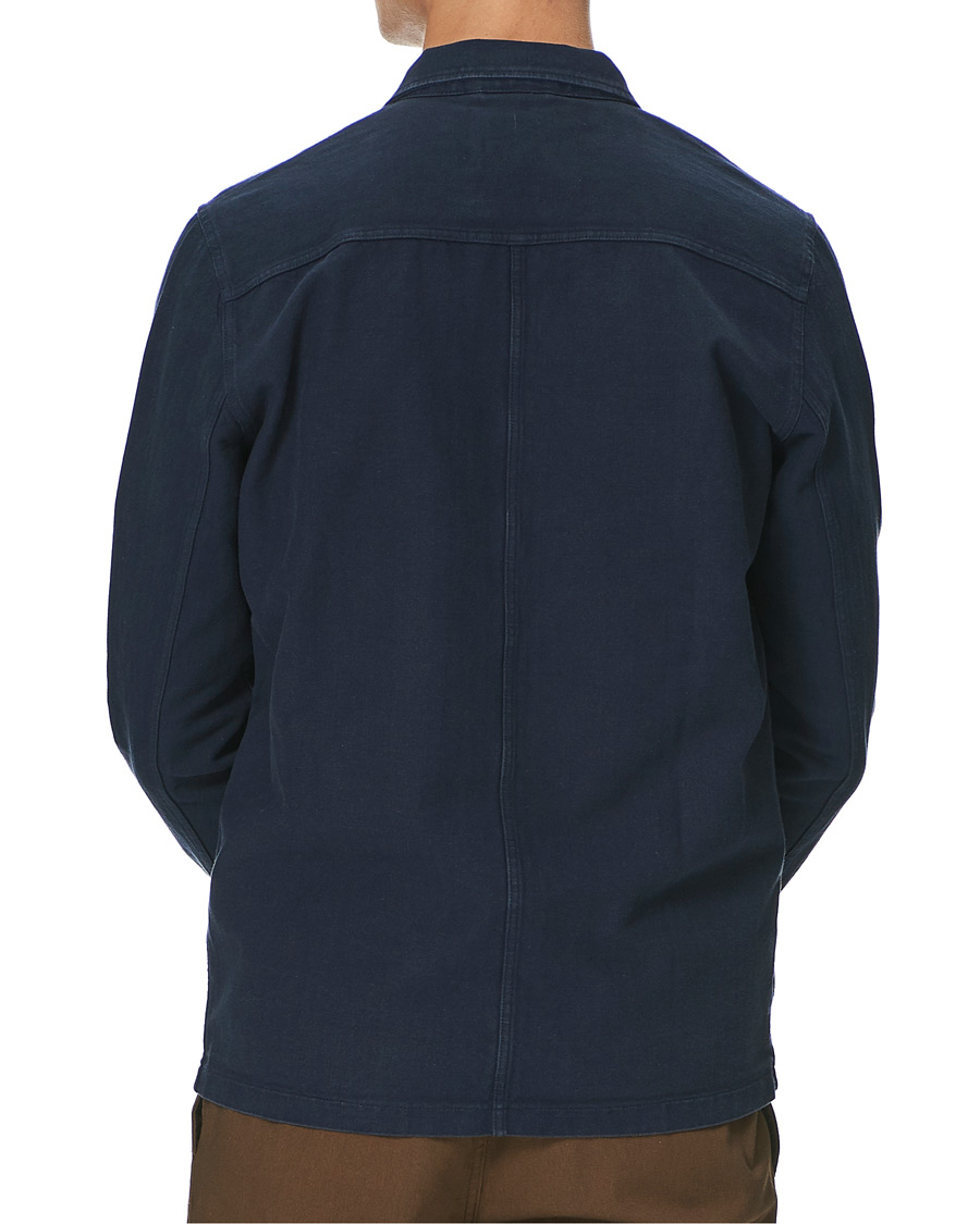 Heren | Overhemden | A Day's March | Original Herringbone Overshirt Navy