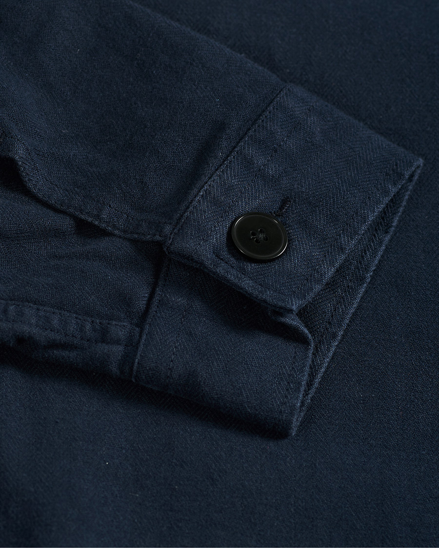 Heren | Overhemden | A Day's March | Original Herringbone Overshirt Navy