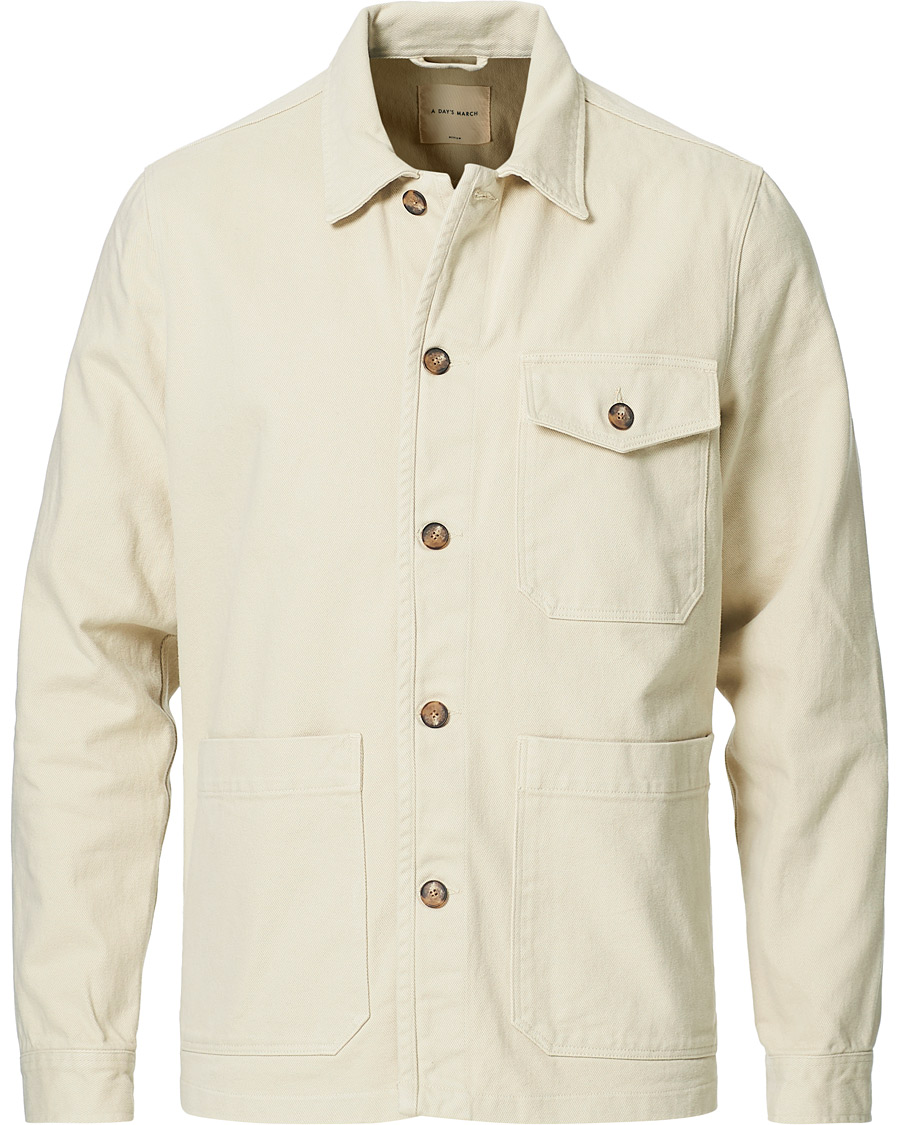 Heren | Overhemden | A Day's March | Sturdy Twill Patch Pocket Overshirt Desert