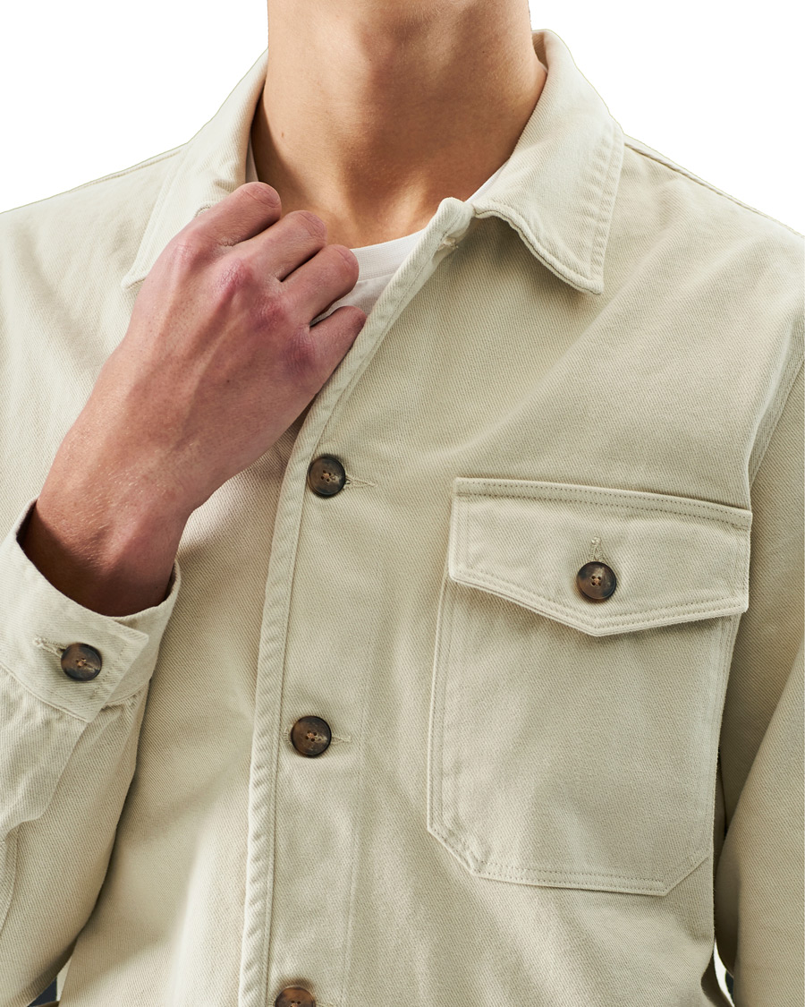 Heren | Overhemden | A Day's March | Sturdy Twill Patch Pocket Overshirt Desert