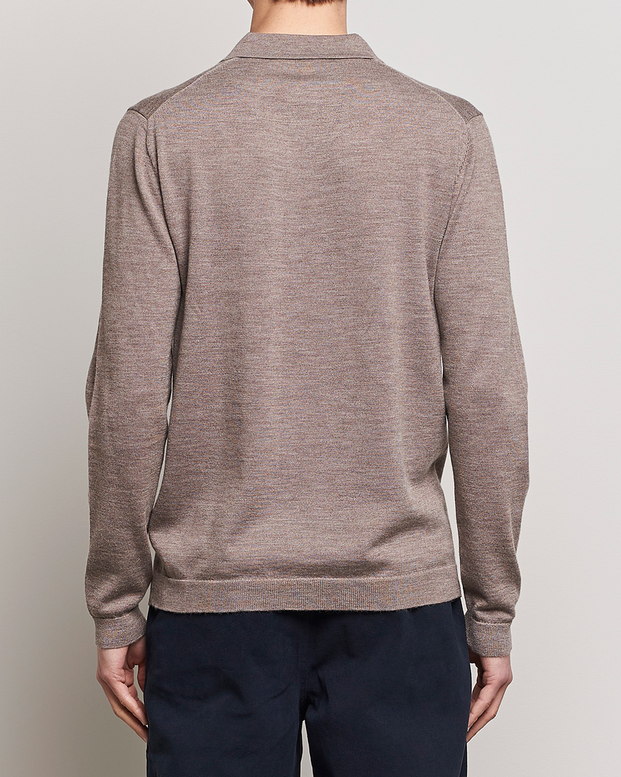 Heren | Truien | A Day's March | Ambroz Merino Polo Taupe