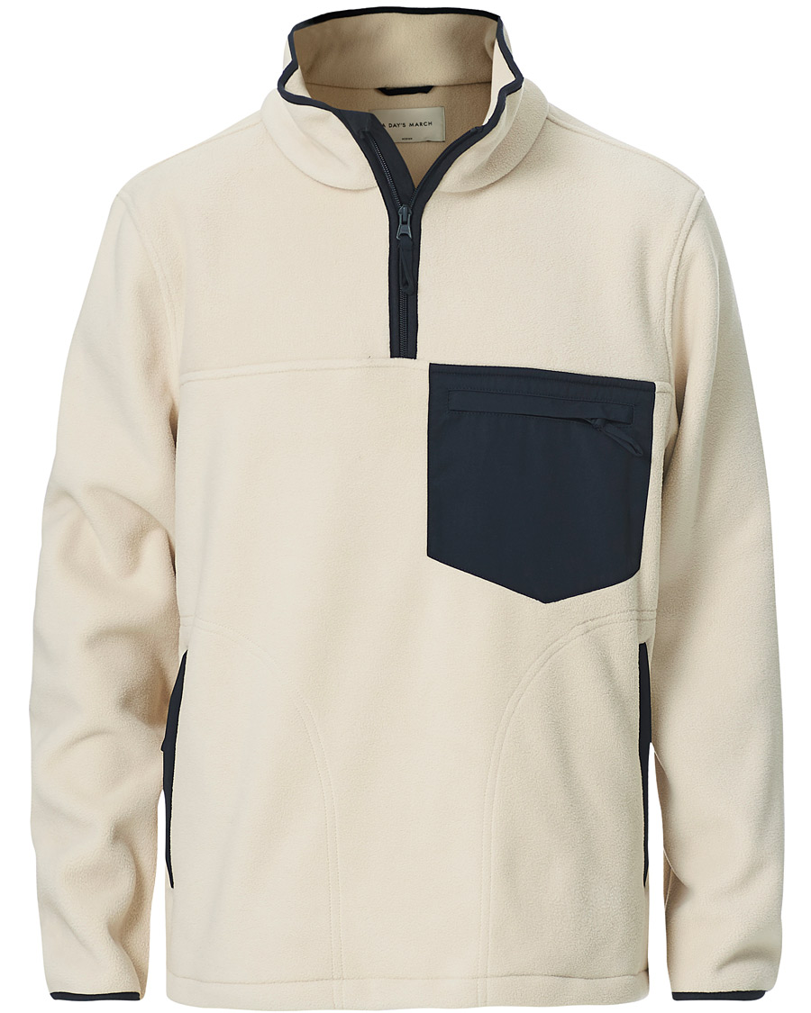 Heren | Truien | A Day's March | Blackälven Microfleece Half Zip Sand