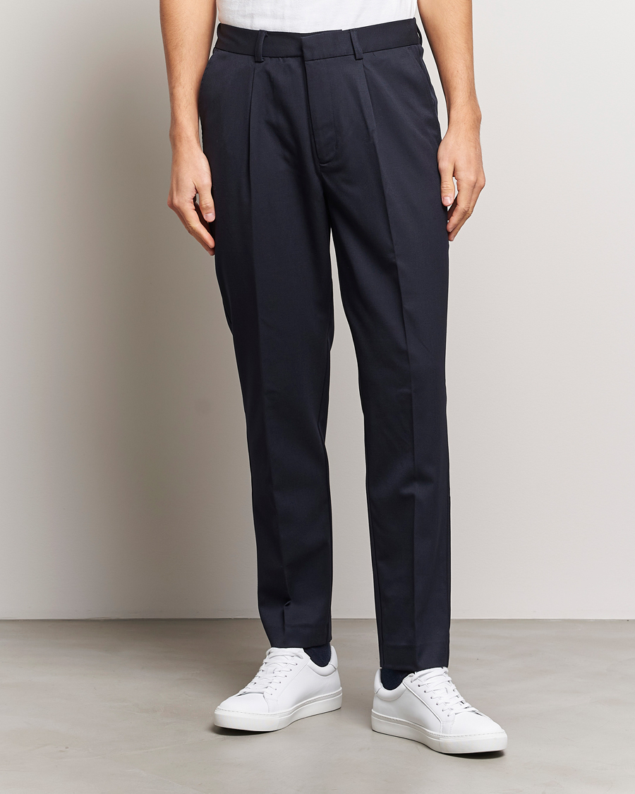 Heren | | A Day's March | Smart Trousers Wool Twill Navy