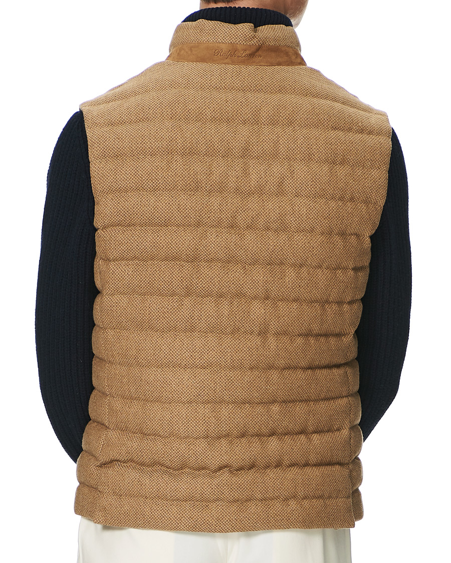 Heren | Jassen | Ralph Lauren Purple Label | Whitwell Wool Tweed Down Vest Classic Camel