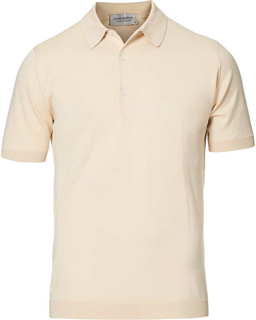 Heren | Polo's | John Smedley | Adrian Slim Fit Sea Island Polo Ecru