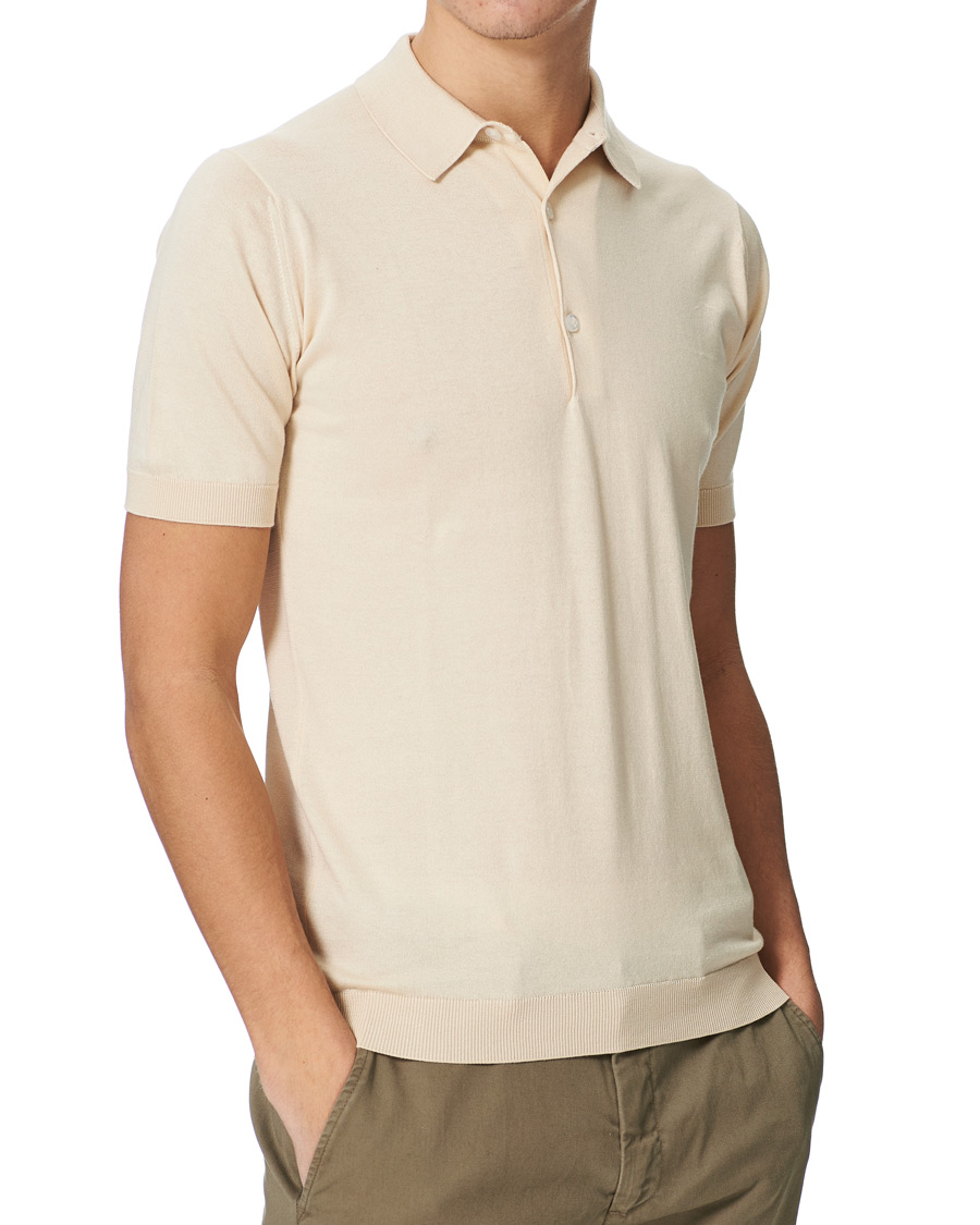 Heren | Polo's | John Smedley | Adrian Slim Fit Sea Island Polo Ecru