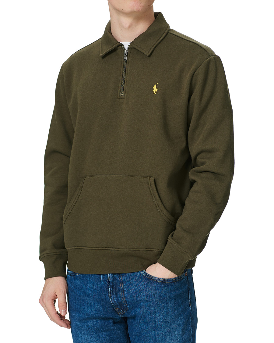 Heren | Truien | Polo Ralph Lauren | Graphic Fleece Half Zip Sweater Defender Green