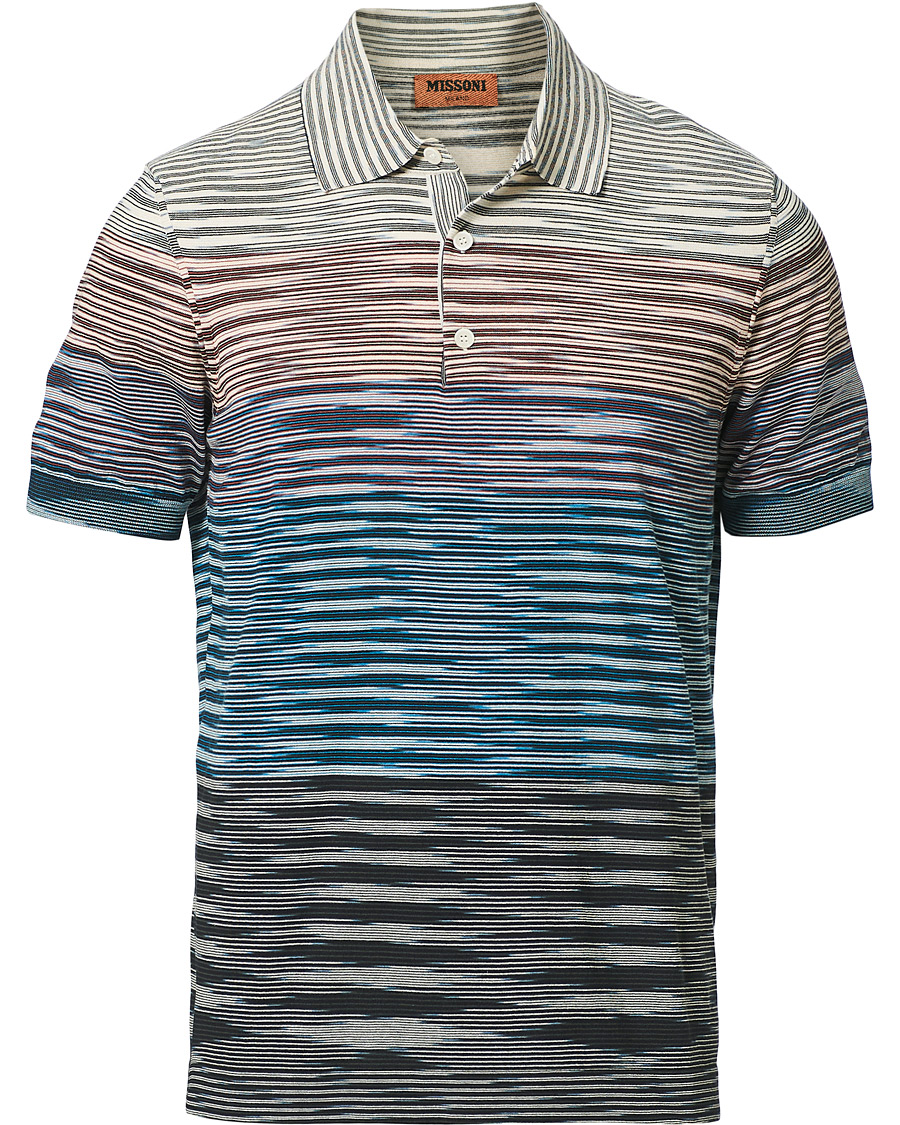 Heren | Polo's | Missoni | Degradé Knitted Short Sleeve Polo Multicolour