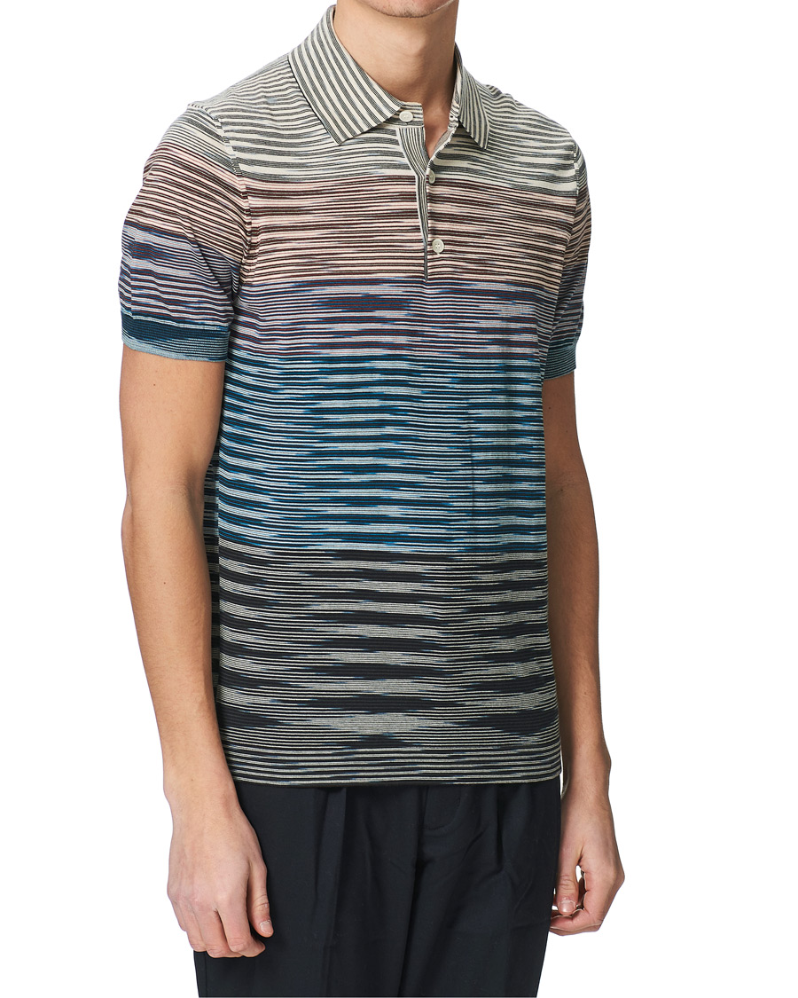 Heren | Polo's | Missoni | Degradé Knitted Short Sleeve Polo Multicolour