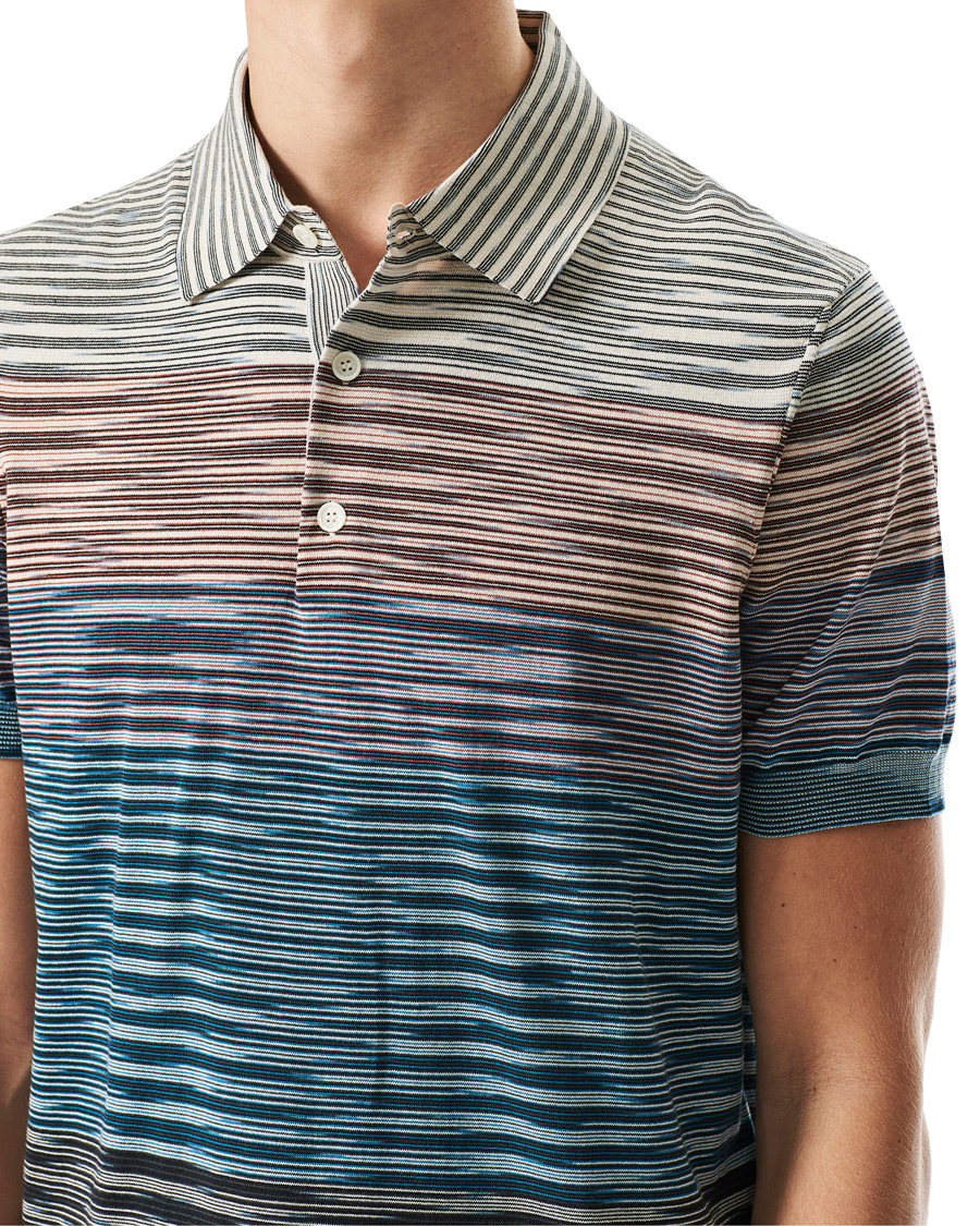 Heren | Polo's | Missoni | Degradé Knitted Short Sleeve Polo Multicolour