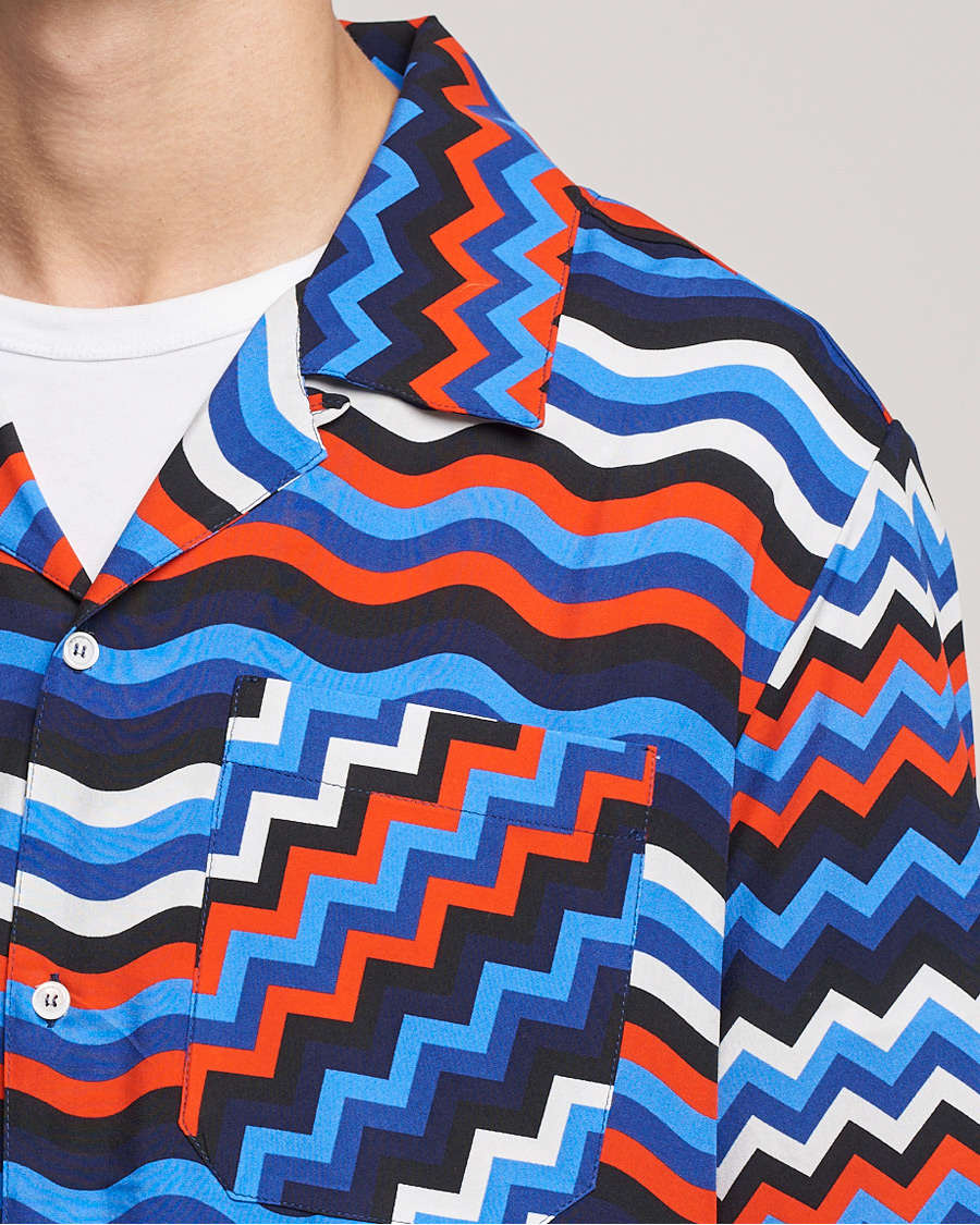 Heren | Overhemden | Missoni | Zig Zag Bowling Shirt Navy/Red