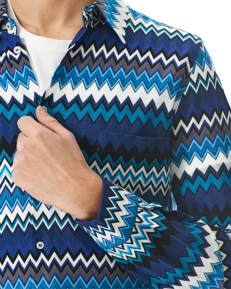Heren | Overhemden | Missoni | Zig Zag Print Shirt Navy