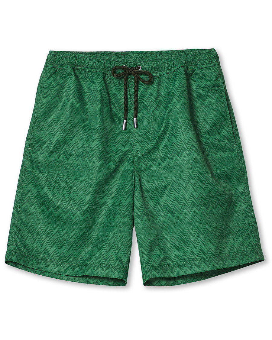 Heren | Zwembroek | Missoni | Tonal Zig Zag Swim Shorts Dark Green