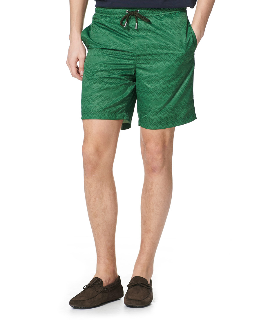 Heren | Zwembroek | Missoni | Tonal Zig Zag Swim Shorts Dark Green